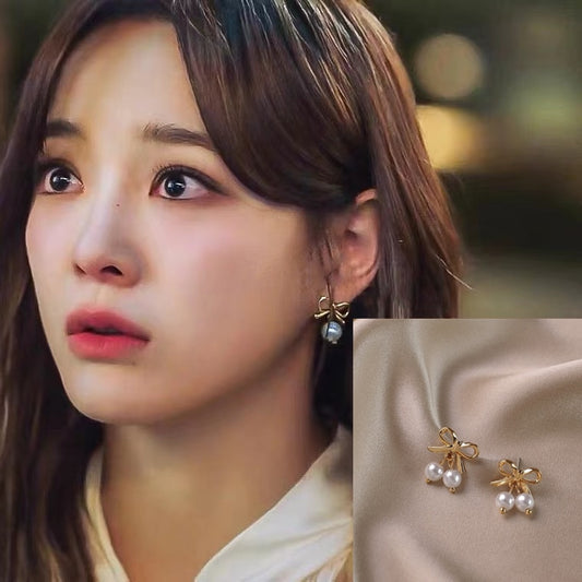 Shin Ha-ri (Surprise Suitor) Pearl Bow Earring