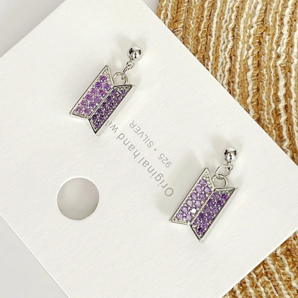 Brinco e colar "I Purple You" - BTS