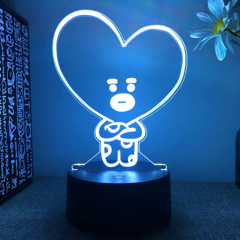 Luminária LED BT21 (BTS) - Todos os personagens (Muda de cor)