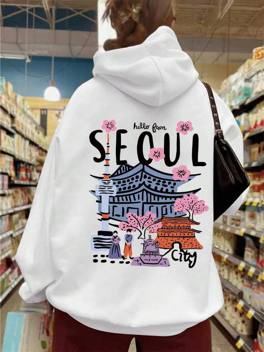 Moletom com capuz - "Hello from SEOUL"