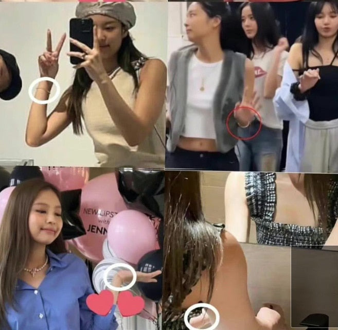 Pulseira flecha V (BTS) e Jennie (BLACKPINK)