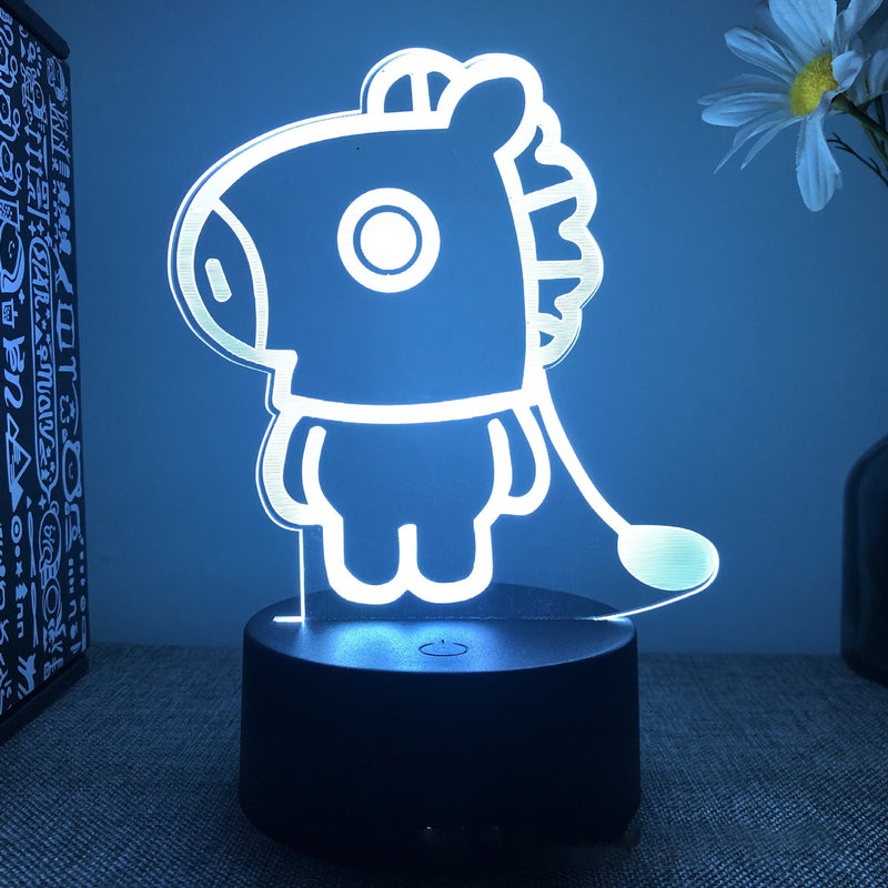 Luminária LED BT21 (BTS) - Todos os personagens (Muda de cor)