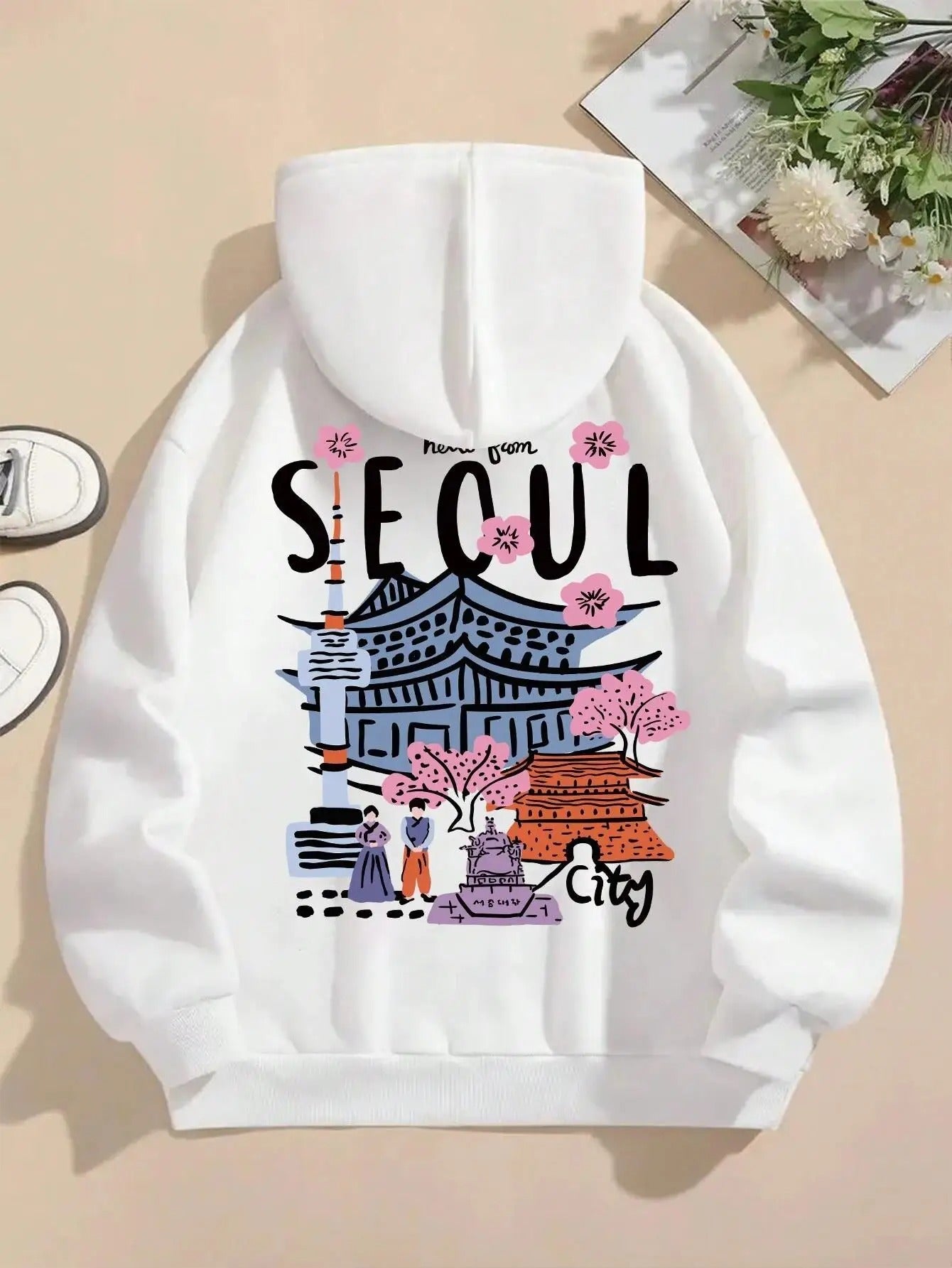 Moletom com capuz - "Hello from SEOUL"